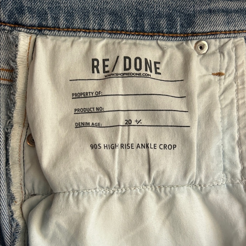 Re/Done 90’s High Rise Ankle Crop Jeans - Picture 8 of 8